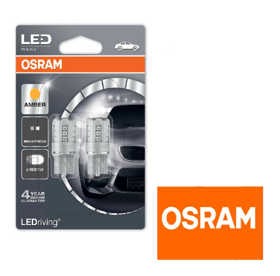 OSRAM 7705YE-02B LEDriving W21W Amber LED Indicator Car Light Bulbs - Twin Pack - Image 1 of 1