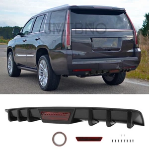 Car Rear Bumper Diffuser Shark Fins Splitter Lip Spoiler For Cadillac Escalade - Picture 1 of 15