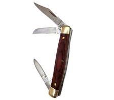 RUKO (RUK0066) Stainless 3 Blade Redwood Handle Pocket Knife 
