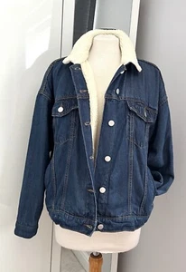 Chaqueta de mezclilla suave para mujer Boohoo talla alta generosa 6 revestimiento de lana 100 % algodón - Imagen 1 de 8