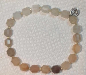 Cristy Cali New Orleans Sterlingsilber Pfirsiche & cremefarbener Mondstein dehnbar... - Bild 1 von 2