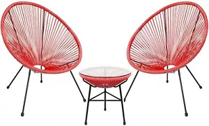 Barton 3 PCS Rattan Patio Bistro Set Outdoor Acapulco Chair Set All-Weather - Picture 1 of 3