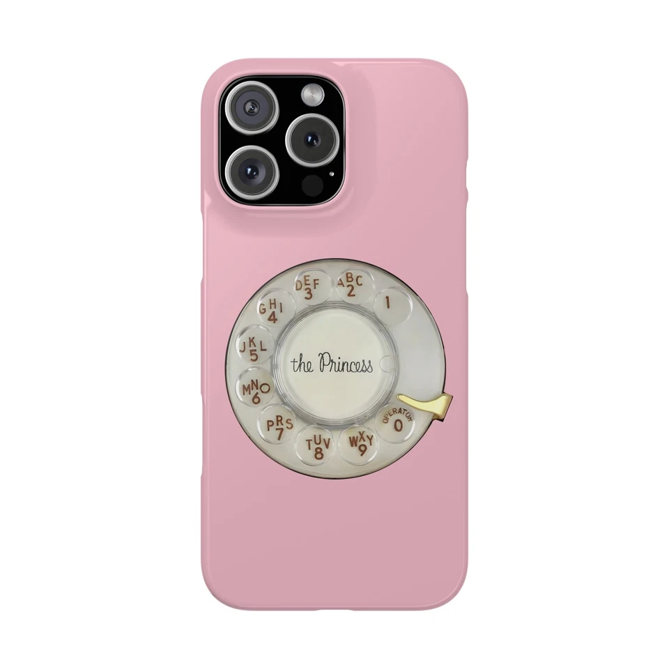 Funda Retro Rosa Princesa Dial Giratorio Delgada iPhone - 16 15 14 13 12 Pro Max Foto 1 de 1