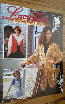 Lacy Vests & Sweaters Craft Booklet Annies Attic - Image 1 of 3