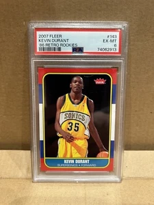 2007 Fleer '86 Retro Rookies #143 Kevin Durant Rookie RC PSA 6 - Picture 1 of 2
