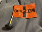Vintage Car Funeral Flag Sign w/ Original Magnetic Base Macabre Funerary