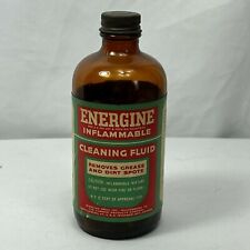 Vintage Empty Energine brown Cleaning Fluid Bottle with screw on top