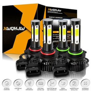 4X 9005 9006 LED Combo Headlight Bulbs 4Side High Low Beam Kit Xenon Super White - Picture 1 of 8