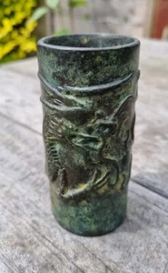 Antique Rare Ming Dynasty Chinese Bronze Brush Pot - Picture 1 of 11