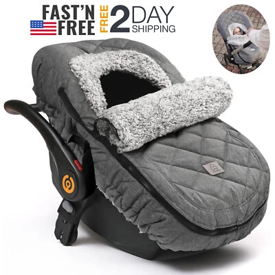 Funda De Cochecitos y Asiento Coche Automóvil Carro Para Bebe Invierno Frío Gris - Image 1 of 4