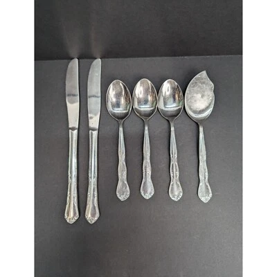 Lote de 6 cubiertos vintage de acero inoxidable Silhouette leer descripción Foto 1 de 4