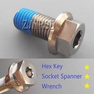 M12 x 1,75 x 25 Ti titanio tornillo perno tapa hexagonal cabeza de brida + azul - Imagen 1 de 2