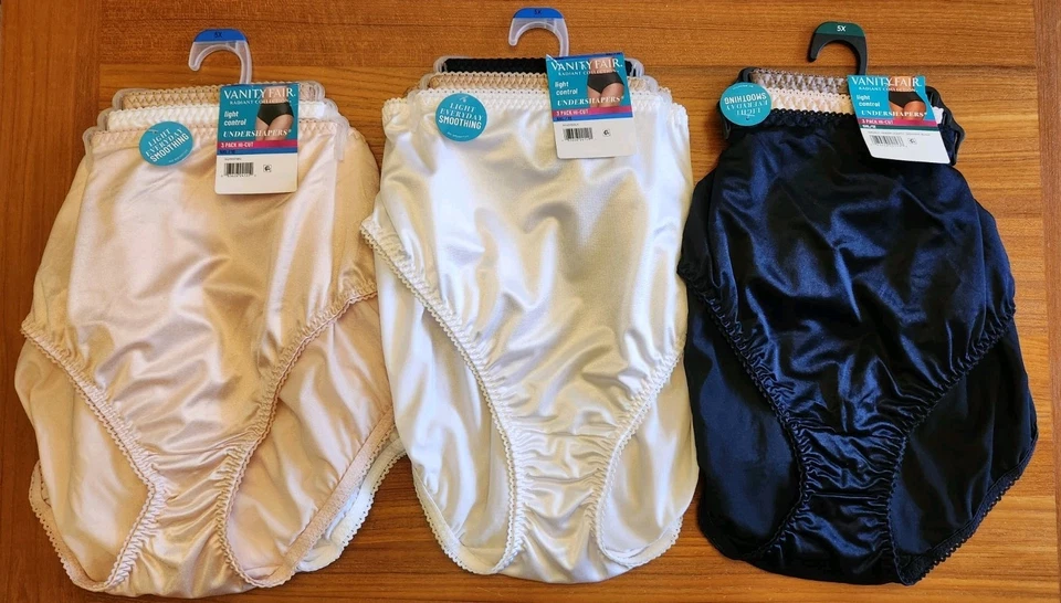 Vanity Fair Radiant Womens Hi-Cut Underwear Panties 3-Pair Nylon Blend (C) 3XL