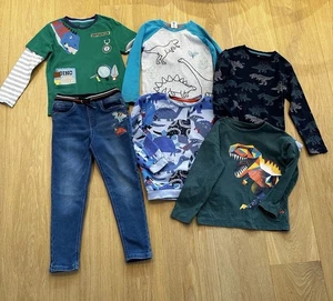 Boys Dinosaur Top And Jeans Bundle Age 6-7 M&S Boden Fugi - Picture 1 of 11