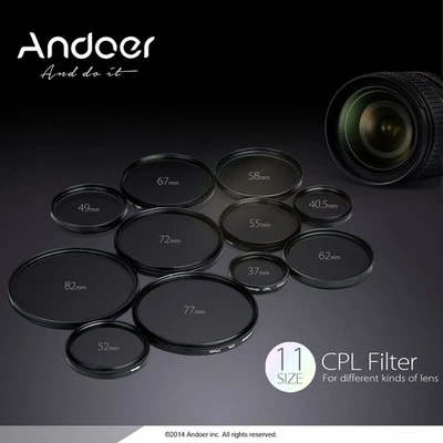 Andoer 58mm Digital Slim CPL Circular Polarizer Polarizing Glass Filter For - Image 1 of 4