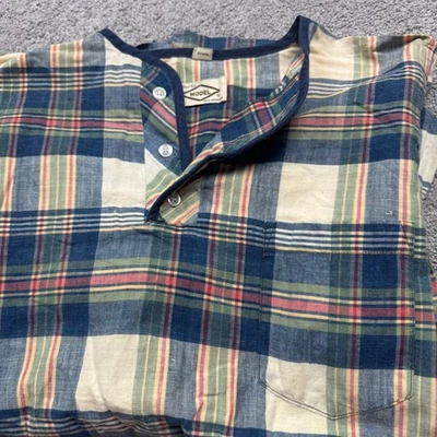 Vintage 1970s MODEL Youth 16 Short Sleeve Henley Plaid Tapered Fit Women's Small - Image 1 of 4