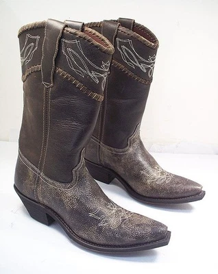 LAREDO WOMEN'S 8.5 M VINTAGE MISTY DISTRESSED LEATHER WESTERN BOOT SNIP TOE - Image 1 of 4