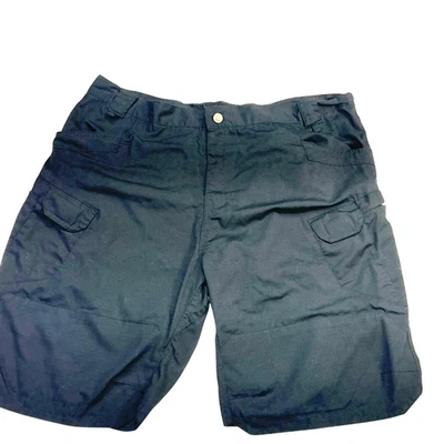 Ripstop Nam 短裤黑色货物长尺寸 4XL 40-42 X 9 口袋拉链新品 — 第 1/4 张图片