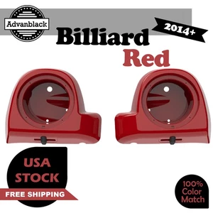 Advanblack Billiard Red 6.5' Speaker Pods Lower Fairings For Harley 2014+ - Picture 1 of 13