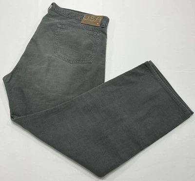 John Varvatos USA Corduroy Pants Mens 40x26 Hemmed Gray Boot Cut Button Fly - Image 1 of 4