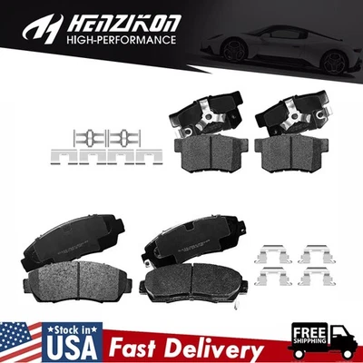 Pastillas de freno delanteras traseras de cerámica con herrajes para Honda CR-V Accord Crosstour EE. UU. Foto 1 de 4