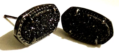 "Серьги Kendra Scott 3/4"" ""ELLIE"" черные друзы и пушечный металл родий пирсинг" - Изображение 1 из 4