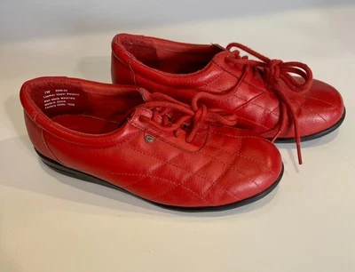 Dr Scholls Red Casual Comfort Sneakers Lace Up Leather Womens Size 7W -7 is snug - Image 1 of 4