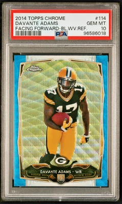 2014 Topps Chrome Rookie Devante Adams Facing Forward refractor de onda azul PSA 10 Foto 1 de 3