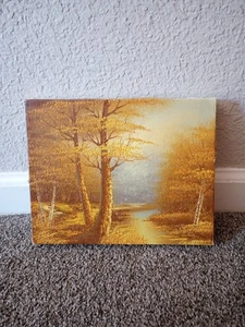 Phillip CANTRELL Oil Painting on Canvas Landscape Trees River Fall 8x10 - Picture 1 of 8