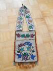 ANTIQUE c1870 90s CHIPPEWA INDIAN BEADED BANDOLIER BAG ADULT SIZE EARLY XMPL