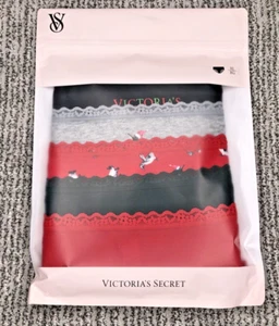 Victoria's Secret NEW XL Lace Trim Cotton High Leg Brief Panties 5 Pack $30 - Picture 1 of 7