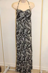 New Kenneth Cole Swimsuit Cover Up Maxi Dress Sz L Black Strap - Picture 1 of 6