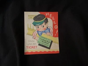 Vintage Eisenbahn Fahrkarte Master Geburtstagskarte ca. 1940er Fairfield Line - Bild 1 von 3