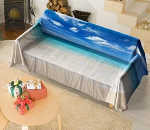 3D Ruhiger Strand H80 Sofabezug Hochelastisch Lounge Schonbezug Schonbezug Couch - Picture 1 of 5