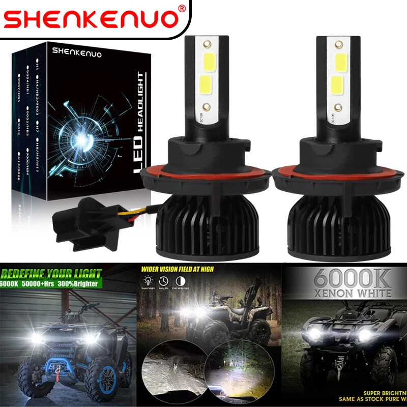 Kit de faros LED ATV para Polaris Scrambler 500 850 XP 2x 9008 6000K bombillas blancas Foto 1 de 4