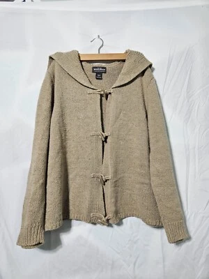 Cárdigan suéter tejido con cable de ganchillo caqui Woolrich para mujer talla grande  Foto 1 de 4