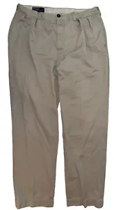 Pantalón Polo Ralph Lauren Andrew De Colección Para Hombre Talla 36x34 Caqui Plisado Informal Preppy - Imagen 1 de 9