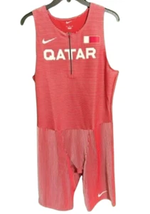 Nike Elite Pro QATAR Track & Field Singlet Speed Suit CI8902-611 Men Size M New - Picture 1 of 9