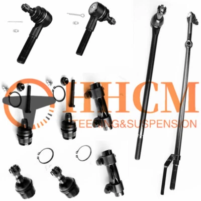 10PC Tie Rod & Ball Joint Kit Fit For 1987-1997 Ford F250 F350 2WD Foto 1 de 4