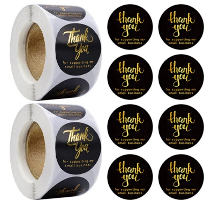1000Pcs / 2 Roll 1.5" Thank You For Supporting My Small Business Stickers Labels - Image 1 of 4