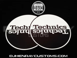 Technics White & Black halfmoom Dj Slipmats sl1200's mk5 m3d m5g / any turntable - Picture 1 of 1