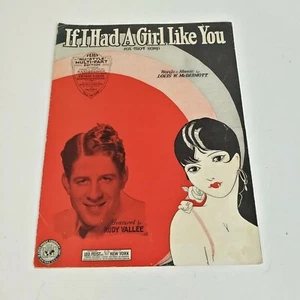 Vintage 1930 Noten Rudy Vallee If I Had a Girl Like You Fox Trot Song - Bild 1 von 4