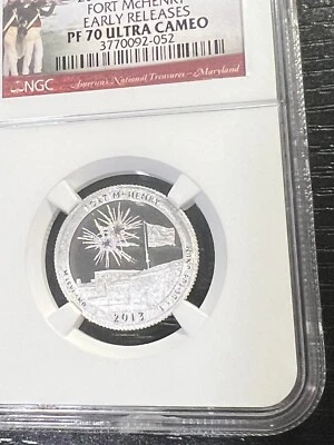 2013-S Silver Fort McHenry Quarter 25c NGC PF 70 ULTRA CAMEO-BEAUTIFUL! - Image 1 of 4
