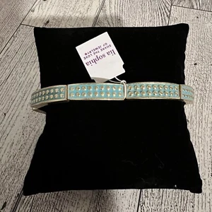 Lia Sophia Gold And Turquoise Stretch Bracelet NWT - Picture 1 of 4