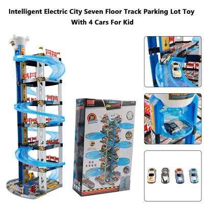 Intelligent Electric City Seven Floor Track Parking Lot Toy With 4 Cars For Kid, - Image 1 of 4