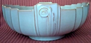 VINTAGE ROSEVILLE POTTERY ART DECO CREAM MODERNE CONSOLE BOWL 301-10 MINT MARKED - Picture 1 of 8