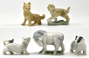 WADE WHIMSIES SET 3, 1955, COMPLETE SET OF 5 BADGER. PONY, FOX, STOAT,RETRIEVE, - Picture 1 of 1