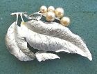 "Silvery Splendor" Silver Tone & Pearl Pin - Sarah Coventry Jewelry Vintage