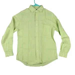 Brooks Brothers All Irish Linen Slim Fit L/S Button Up Shirt Mens M Green Breath - Picture 1 of 12