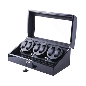 6 Watch Winder with 7 Storage Space Quiet Mabuchi Motors with Lock-Black - Picture 1 of 4